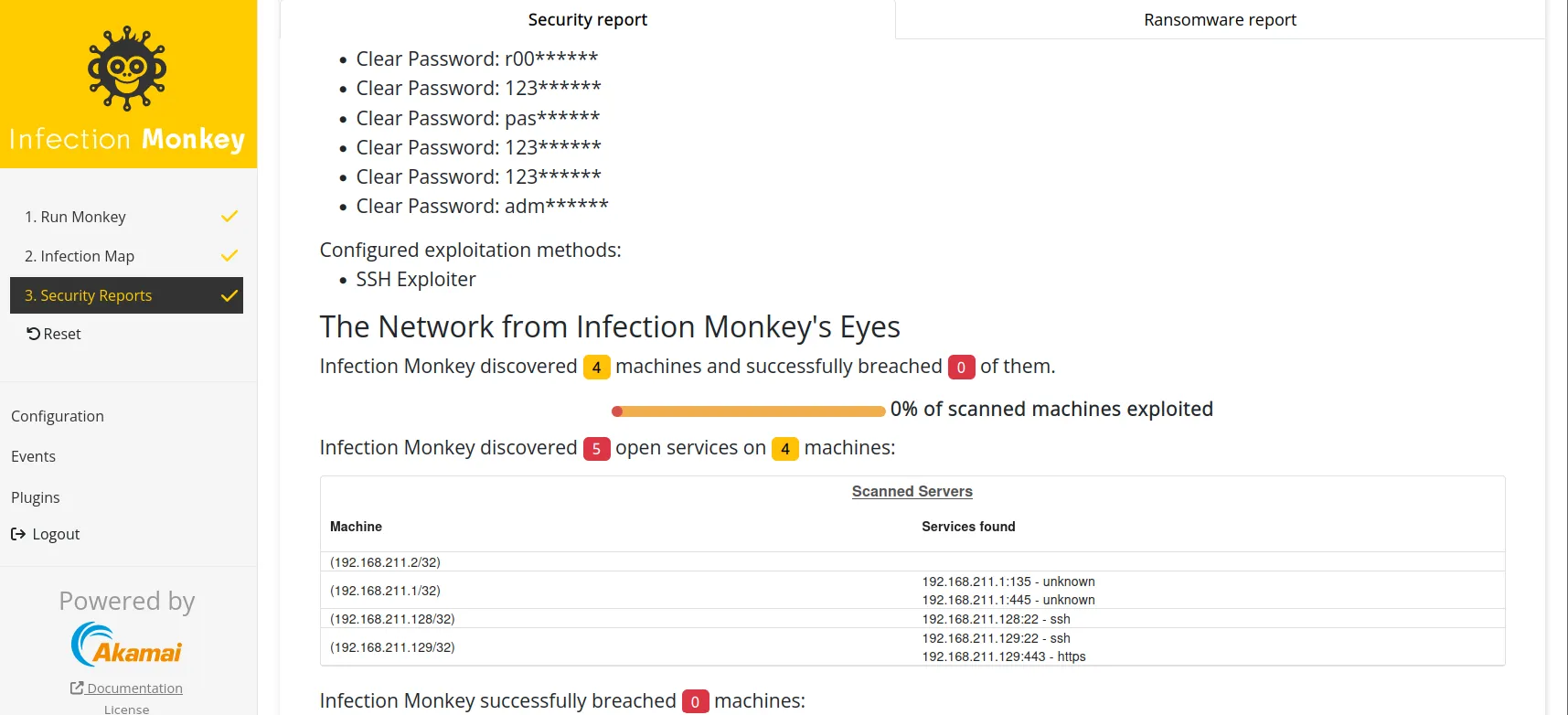 View the Security Reports