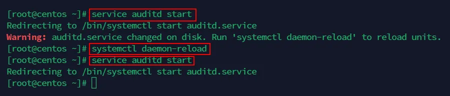 service start auditd