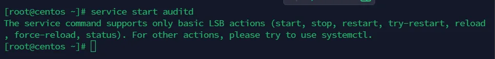 service auditd status error