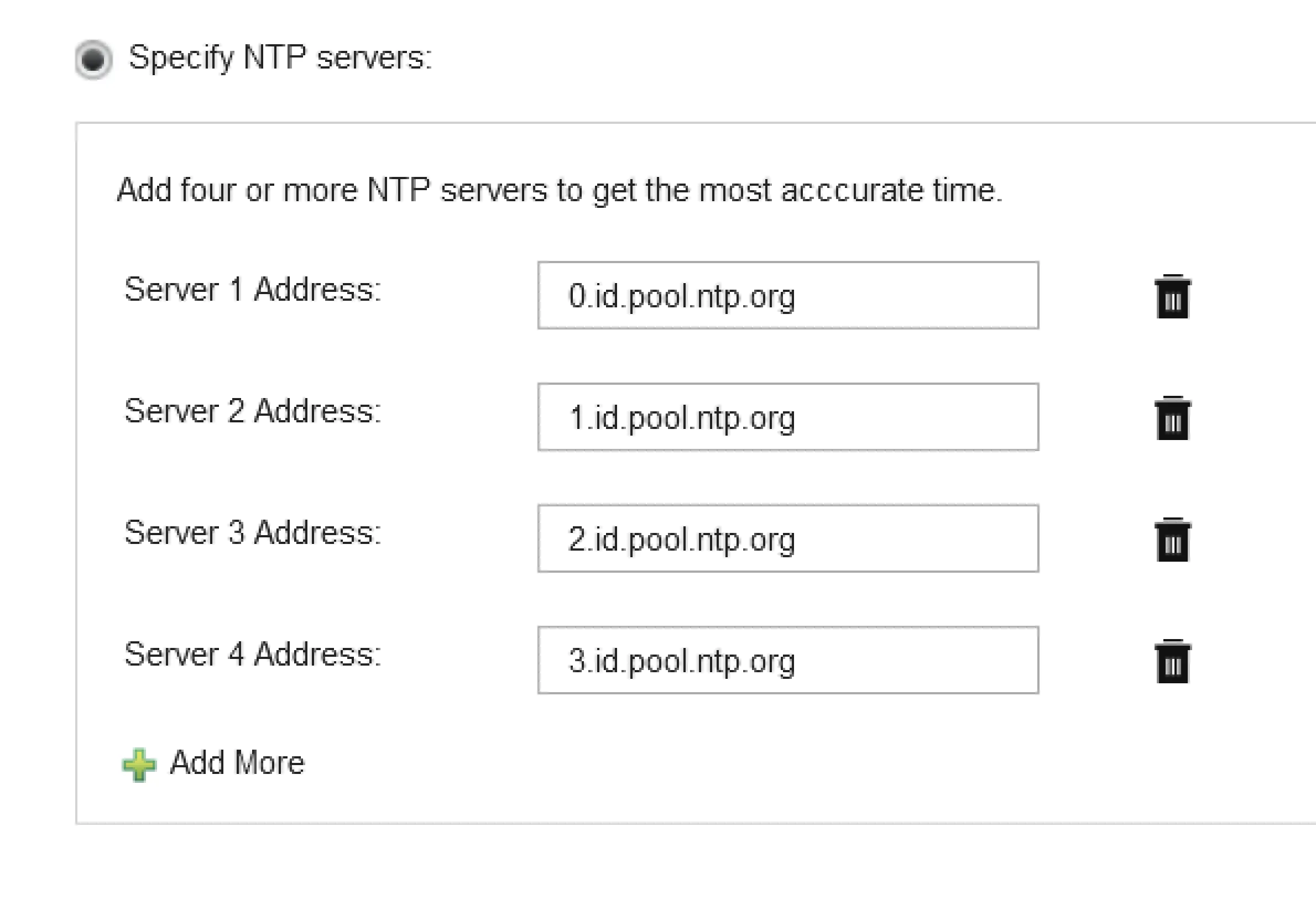 ntp servers